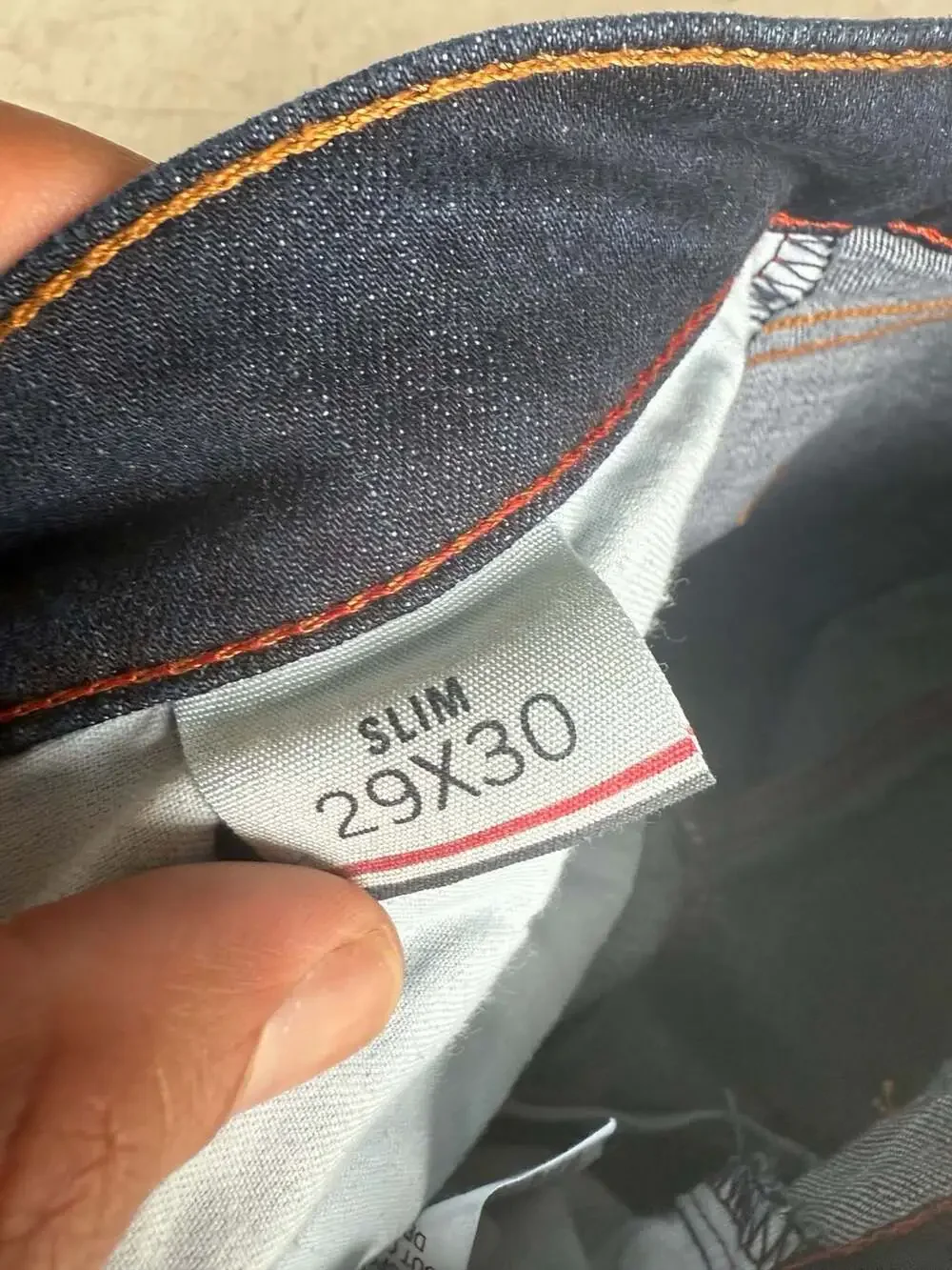 Tommy Hilfiger Men's Slim Fit Dark Wash Denim Jeans
